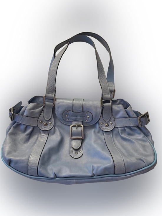 Longchamp Handbags - Longchamp Powder Blue Leather Idole Shoulder Satchel Bag